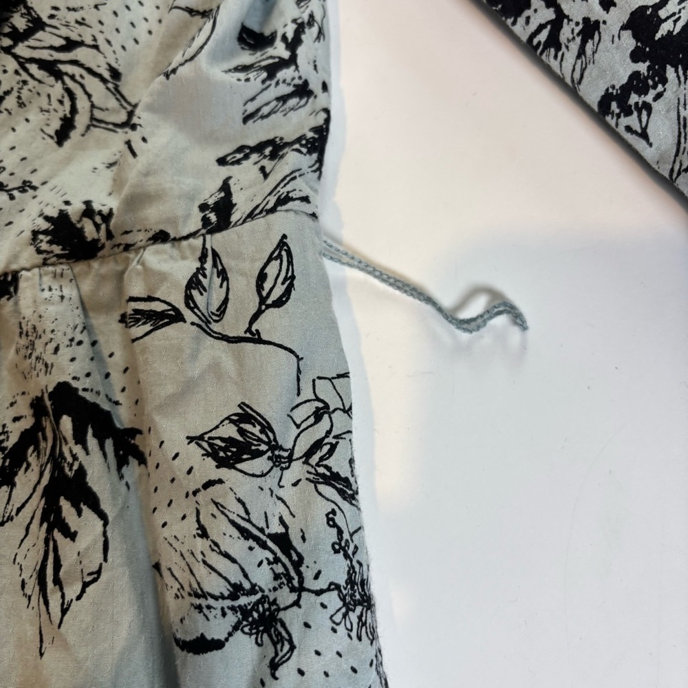 Anthropologie ruffle floral mini wrap dress large blue *missing belt - Picture 13 of 16